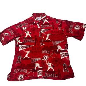 Los Angeles Anaheim Angels Reyn Spooner Shirt 2002 World Series XL Rayon MLB